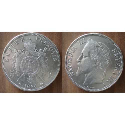 France 5 Francs 1868 A Atelier Paris Piece Argent Ecu Piece Frcs Frs Frc