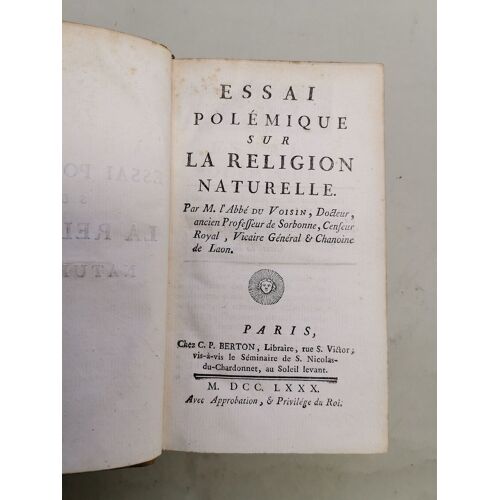 Essai Polémique Sur La Religion Naturelle.