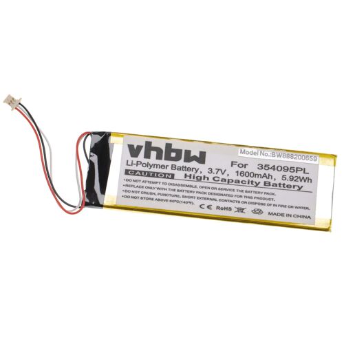 vhbw Batterie compatible avec Becker Ready 6l EU Plus, Transit 6 LMU appareil GPS de navigation (1600mAh, 3,7V, Li-polymère)