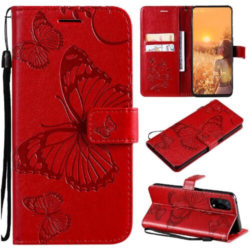 Flip Étui Pour Realme V5 5g Couverture Antichoc Avec Support De Fente Pour Carte Flip Kickband Couverture Magnétique Cuir Pu - Rouge