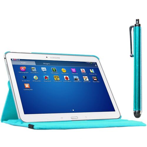 Ebeststar ® Housse Coque Etui Pu Cuir Rotatif Support Rotation 360° + Film + Stylet Pour Samsung Galaxy Tab 4 10.1 Sm-T530 / T531 T535, Couleur Bleu