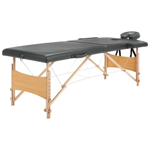 Table De Massage Avec 2 Zones Cadre En Bois 186 X 68 Cm Gris Anthracitehelloshop26 02_0001800