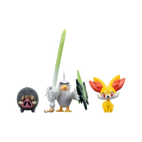 Pokémon - Pack 3 Figurines Battle Figure Set Fennekin, Lechonk, Palarticho 5 Cm