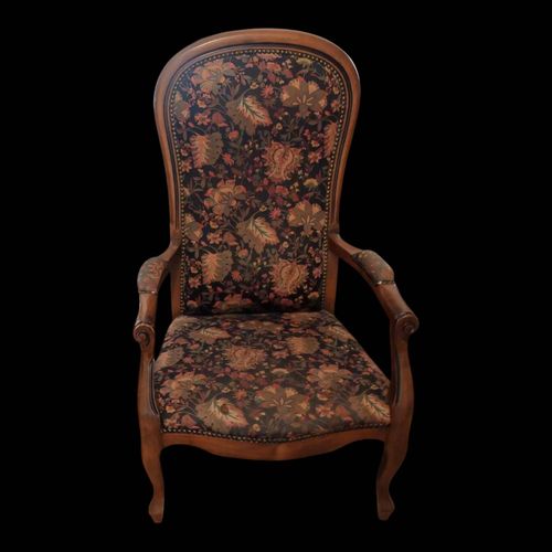 Chaise ancienneMridienne Napolon 3 bois sculpt vert