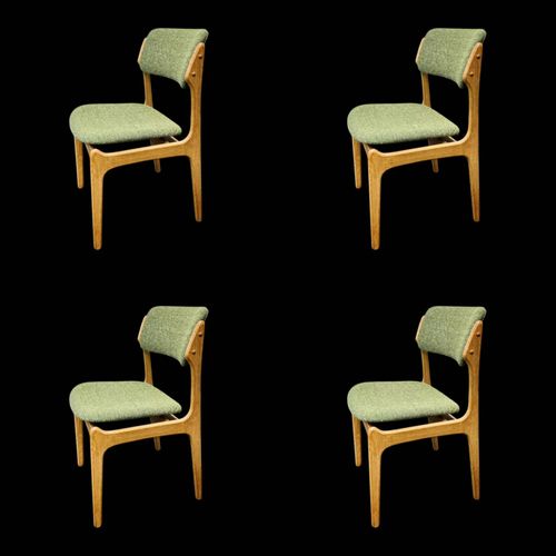 Ensemble De 4 Chaises De Salle Manger Danoises En Chne Par Erik Buch Pour Od Vert