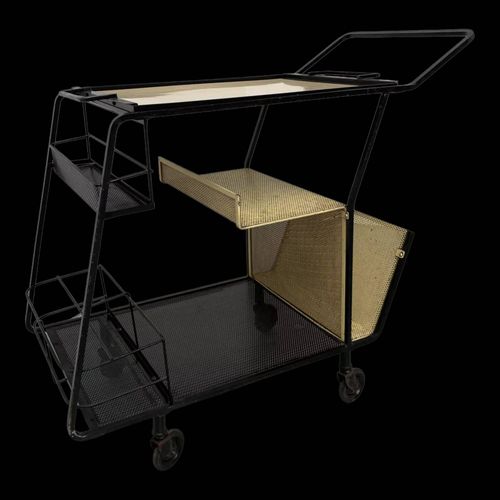 Chariot Desserte Mtal Perfor Style Mathieu Matgot Noir