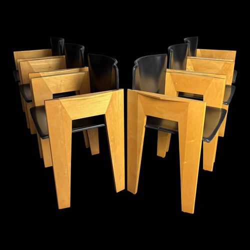 Ensemble De 6 Chaises De Salle Manger Modernistes Par Arnold Merckx Pour Arco Design Nerlandais Des Annes 1980 Noir