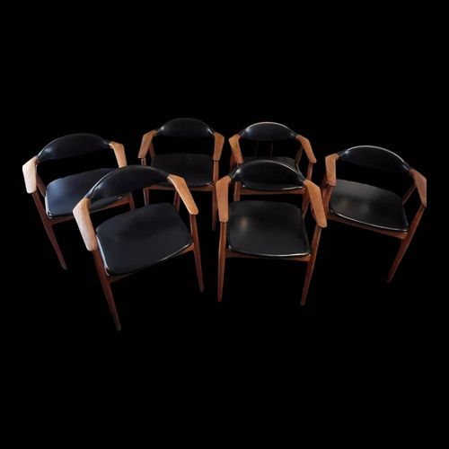 Lot 6fauteuils Fk67 Erik Kirkegaard Pour Glostrup Mbelfabrik Annes 1960 Noir