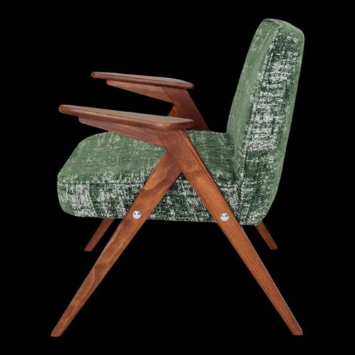 Vintage Armchair Scandinavian Design Boho Green Vert