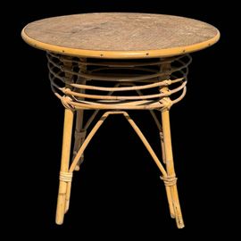 Table Basse En Rotin Et Bambou Vintage Bois