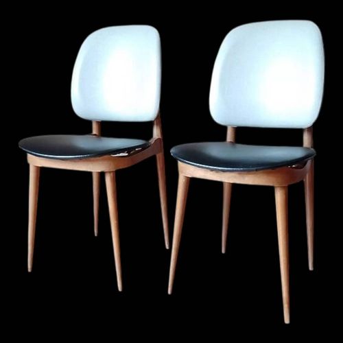 Paire De Chaises Baumann Pgase Vintage 1960 Noir
