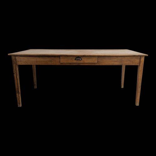 Table De Ferme Rustique 180 Cm En Bois De Peuplier Avec Tiroir Central Bois