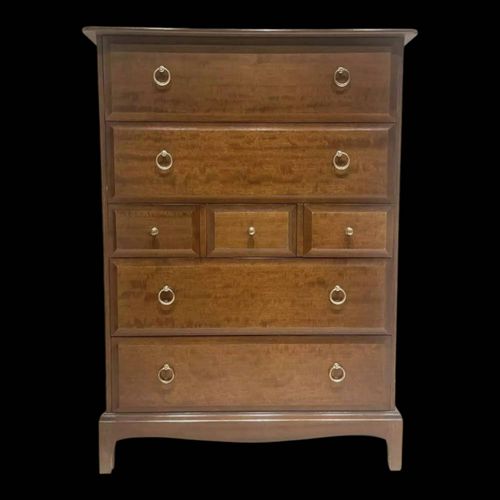Commode Haute 7 Tiroirs Stag Minstrel Acajou Marron
