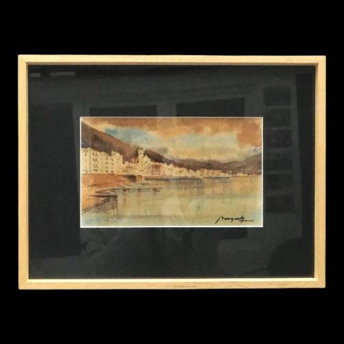 Aquarelle sur papier signe vers 1930 multicolore