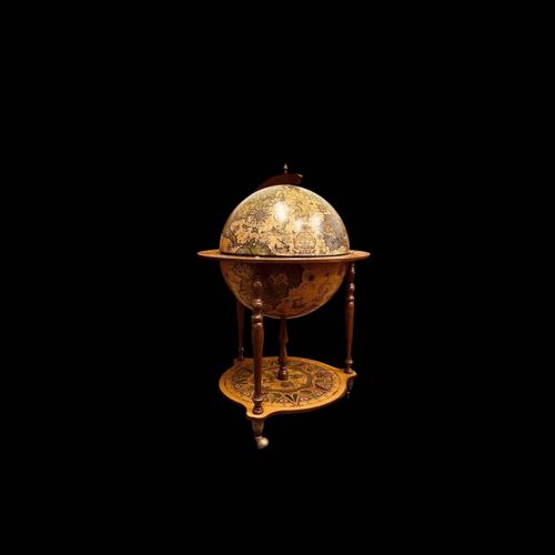 Meuble Bar Globe Terrestre Italie Bois
