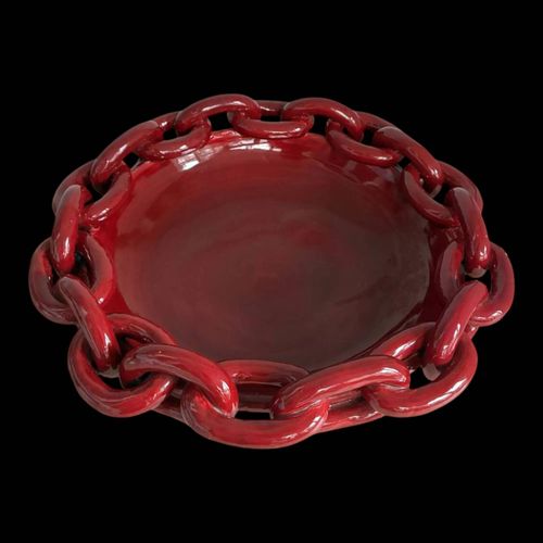Plat Coupe En Cramique Vintage Bordeaux