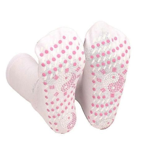 Chaussettes Chauffantes Auto-Chauffantes Pour Femmes Et Hommes, Chaussures D'hiver, Tourmaline, Thérapie Magnétique, Massage Des Pieds, Chaussettes Chauffantes Unisexes - Blanc