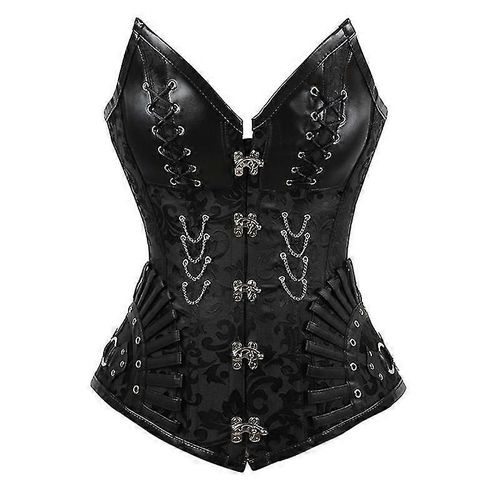 Corset Élastique Multicolore Pour Femme, Style Gothique, Steampunk, Rock, Hippie, Boucles, Rivets, Cuir, Tenue De Club-2972401