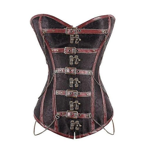 Corset Élastique Multicolore Pour Femme, Style Gothique, Steampunk, Rock, Hippie, Boucles, Rivets, Cuir, Tenue De Club-2972411