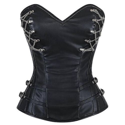 Corset Élastique Multicolore Pour Femme, Style Gothique, Steampunk, Rock, Hippie, Boucles, Rivets, Cuir, Tenue De Club-2972403