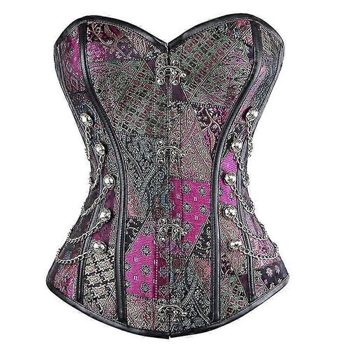 Corset Élastique Multicolore Pour Femme, Style Gothique, Steampunk, Rock, Hippie, Boucles, Rivets, Cuir, Tenue De Club-2972402