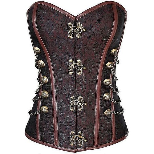 Corset Élastique Multicolore Pour Femme, Style Gothique, Steampunk, Rock, Hippie, Boucles, Rivets, Cuir, Tenue De Club-2972406r
