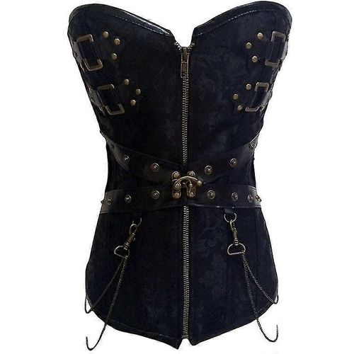 Corset Élastique Multicolore Pour Femme, Style Gothique, Steampunk, Rock, Hippie, Boucles, Rivets, Cuir, Tenue De Club-2972410