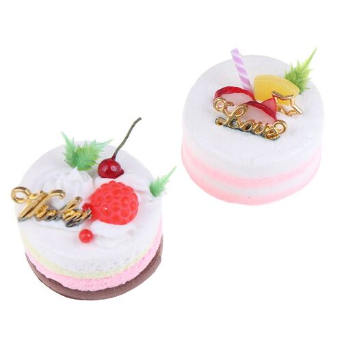 Gâteau Miniature Pour Maison De Poupée, 2 Pièces, Échelle 1/6, Bricolage, Mini Nourriture Pour Maison De Poupée Bjd, Accessoires De Meubles De Cuisine, Envoyé Au Hasard