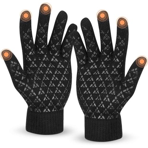 Gants Thermiques Pour Hommes Et Femmes, Gants D'hiver Pour Écran Tactile, Gants Antidérapants Avec Doublure Chaude Pour La Conduite, La Course À Pied Et Le Cyclisme