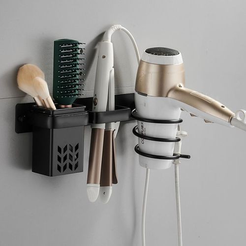 Support de rangement mural pour sèche-cheveux, en métal, pour la maison, organisateur d'outils pour cheveux, étagère pour souffleuse