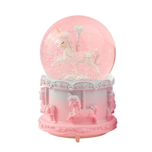 Boîte À Musique Boule De Cristal Pour Fille, Cadeau D'Anniversaire, Fille Princesse, Carrousel Snow Globe, Boîte À Musique, Cadeau De Saint-Valentin