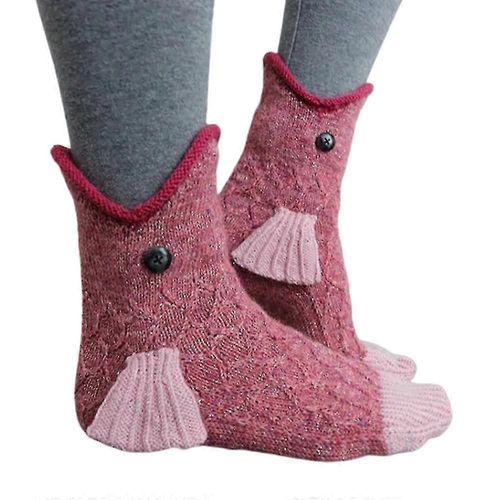 Chaussettes de Noël unisexes tricotées à motif animal, chaussettes mi-mollet amusantes, cadeau de Noël - Carpe