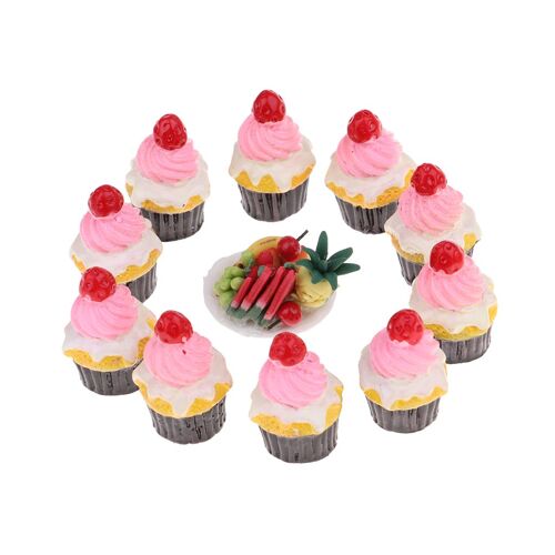 Assiette À Gâteau Miniature Et Assiette À Fruits Pour Maison De Poupée 1/12, Accessoires De Cuisine