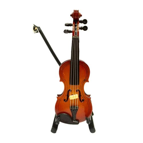 Violon Miniature En Bois, Instrument De Musique, Accessoires Pour Maison De Poupée