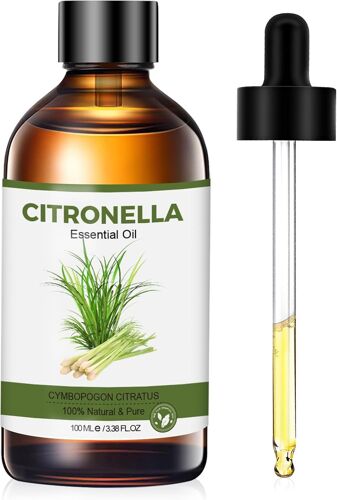 Huile Essentielle De Citronnelle 100 Ml, Pure Huile De Citronnelle Parfumée Pour Diffuseur, Humidificateur, Diy, Massage, Fabrication De Savon, Bougies, Cadeaux Pour Femmes 