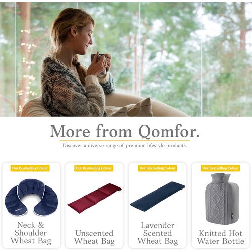 Coussin Chauffant Micro Onde - Bouillotte Sèche 46x12cm - Sac en Coton Doux rempli de Grain Blé Naturel pour Soulagement Douleur et se Relaxer (Noir)