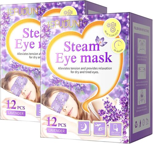 Kalanka-Masque Oculaire Auto-Chauffant 24pcs, Masque À Vapeur Pour Les Yeux, Masque De Sommeil Pour Les Yeux, Soulagement De La Fatigue Oculaire, Améliore La Qualité Du Sommeil, Arôme De Lavande 