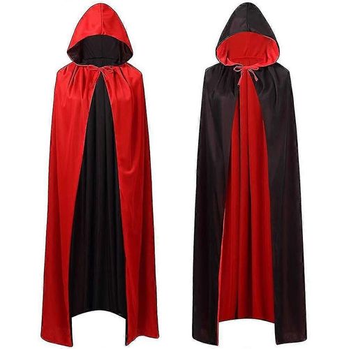 Cape De Vampire À Capuche Double Face Adaptée Aux Costumes D'halloween