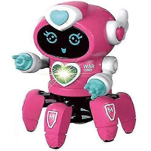 Robot dansant électronique intelligent à six griffes, jouet musical à LED inclus, NIUNIU-Rose, 2023