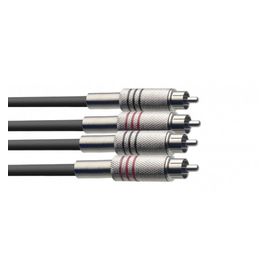 Stagg STC3C - Câble bretelle, RCA/RCA (m/m), 3 m