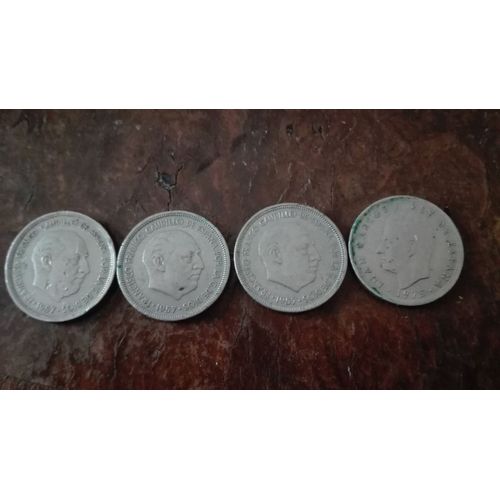 Lot De 4 Pièces De 5 Pesetas 1957-1975