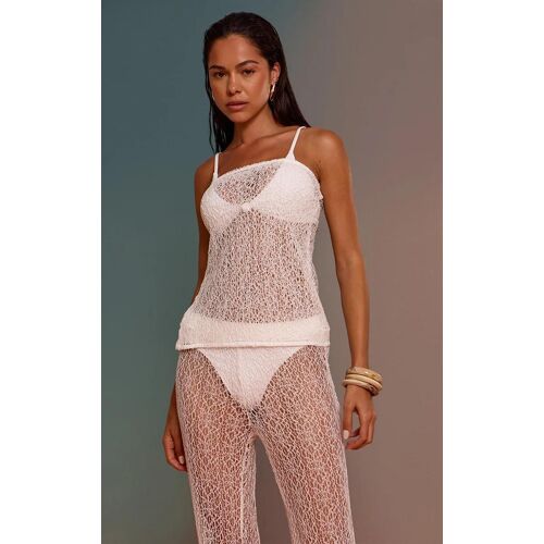 Top Bustier Long En Maille Tricot Texturée Blanche, Blanc