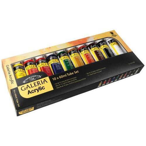 Winsor & Newton Galeria Set D'acrylique De 10 Tubes Peinture Fine 60 Ml