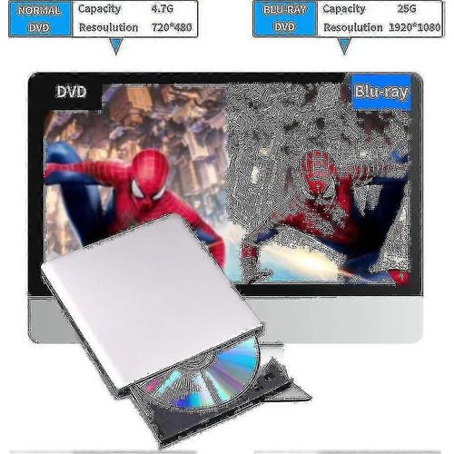 Lecteur DVD Blu-ray externe 3D, USB 3.0 et Type-C, 2024. Superbe