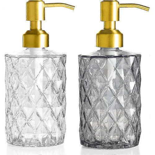 Distributeur de savon liquide en verre, 2 pièces