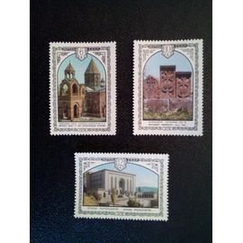 Timbre Russie / Urss Yt 4535 - 4536 - 4537 Architecture Arménienne 1978 ( 041012 )