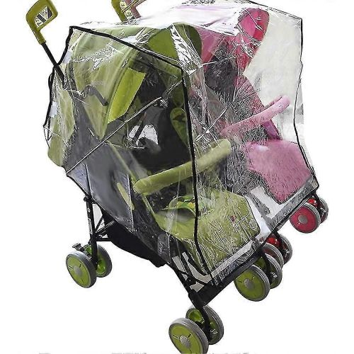 Habillage Pluie Pour Poussette Double. Habillage Pluie Universel Pliable Pour Poussette Bébé.