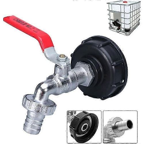 Adaptateur de réservoir IBC, connecteur fileté 1/2"", robinet de réservoir 1000 L, collecteur d'eau de pluie, raccord de sortie de robinet, robinet de robinet, raccords de tuyau d'arrosage
