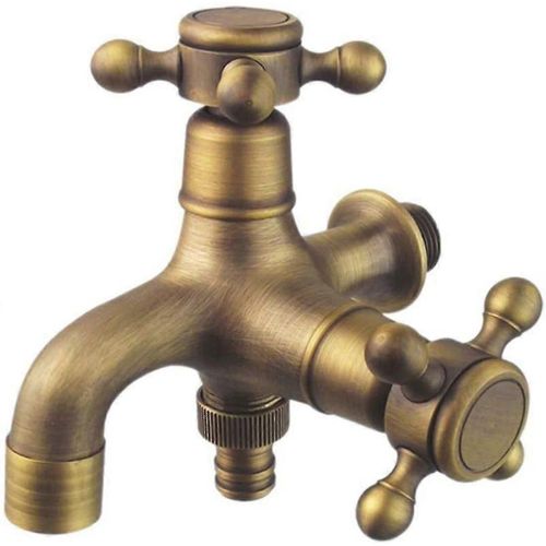 Robinet de jardin à double vidange, style antique, robinet de jardin à levier à double boule
