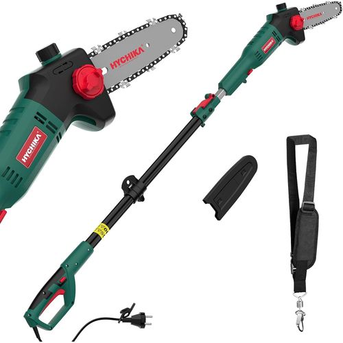 SUBZONAL-HYCHIKA Tronconneuse Telescopique Electrique 750 W, Coupe Branche Telescopique de 162 à 220 CM, Tronconneuse a Perche, Vitesse de Chaîne 11 m/s, Pole Saw pour Élagage des Arbres